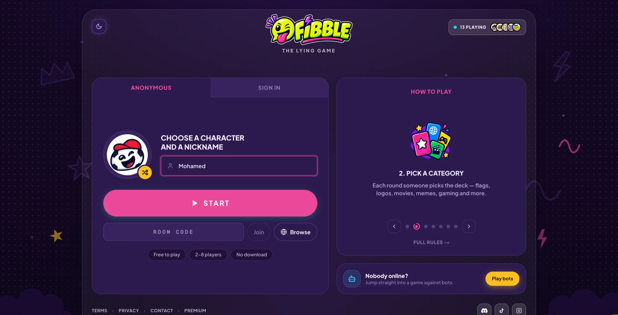 Fibble — Multiplayer Trivia Game (Web & Discord)